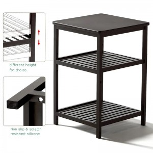 3niveaus bamboe houtennachtkastje modernenachtkastje ronde zijde end accent salontafelnachtkastje voor woonkamer slaapkamer