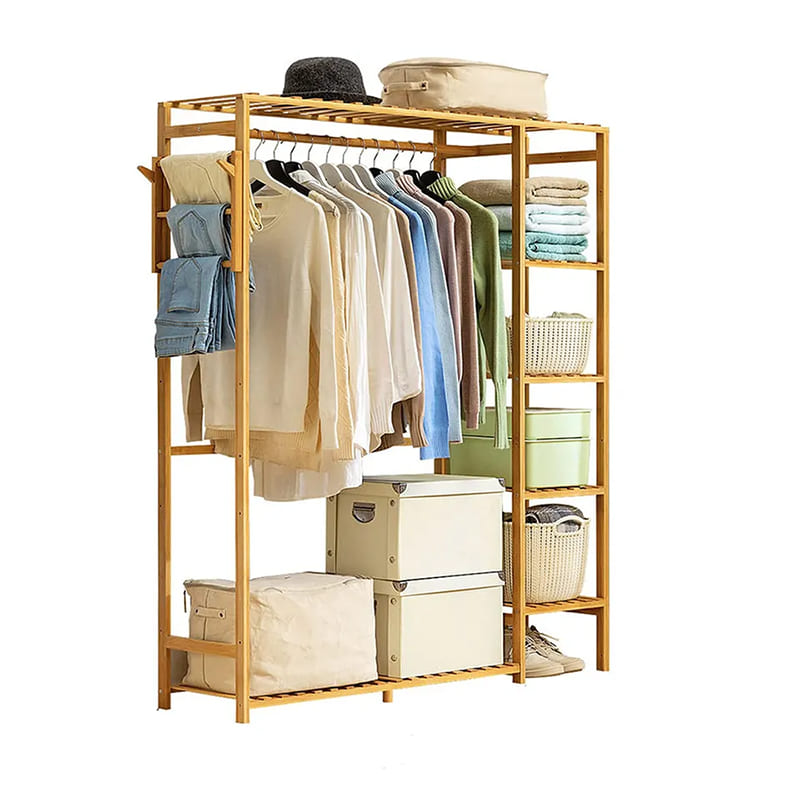 5 Storey Independent Garderobe Storage Manager vloer Bamboo -garderobe