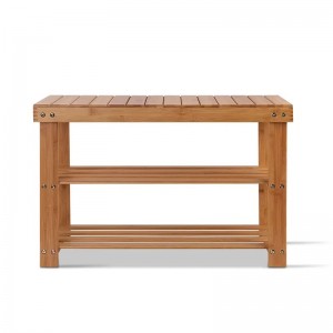 Bamboe schoenen bench laars organiseren gestoffeerde schoenenrek opslag