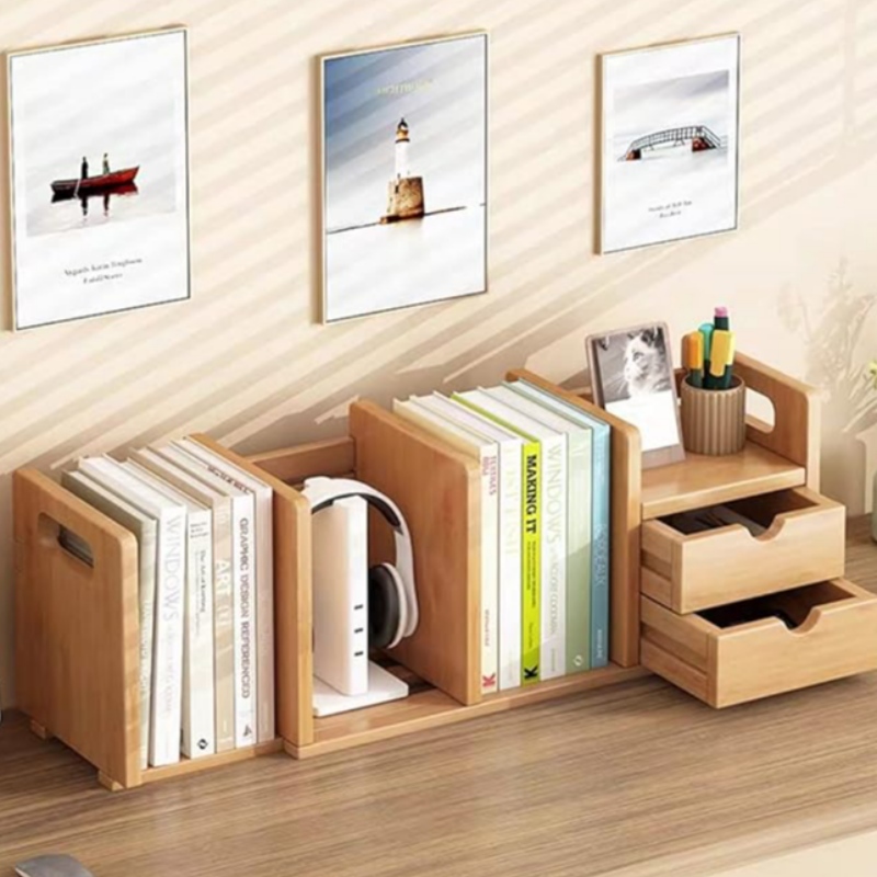 Natuurlijke bamboe bureaublad boekenplank